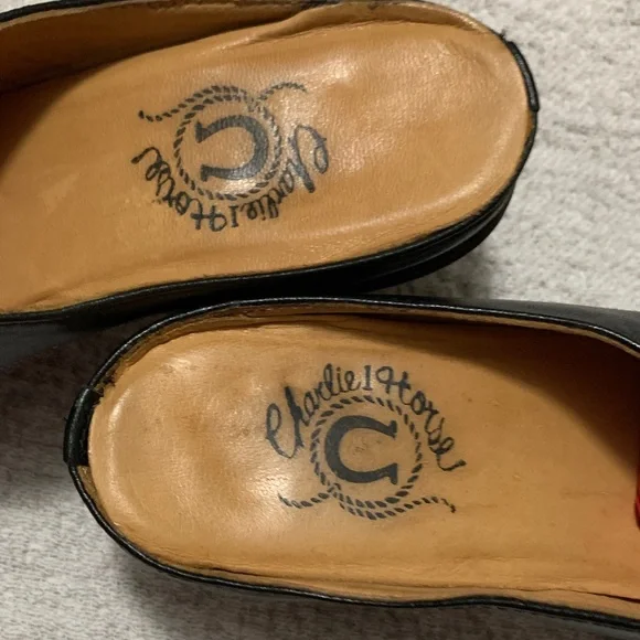 Black Embroidered Leather Mules by Spirituous - Picture 2 of 9